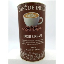 Cafe De India IRISH CREAM, Bharat Bazaar (100% Натуральный растворимый кофе СО ВКУСОМ ИРЛАНДСКИХ СЛИВОК, Бхарат Базаар), 100 г.