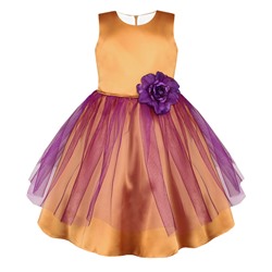 Золотое нарядное платье для девочки 82368-ДН19