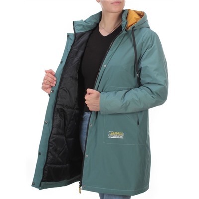 22-908 GRAY/GREEN Куртка демисезонная женская (100 гр. синтепон) PLOOEPLOO размеры 50-52-54-56-58-60
