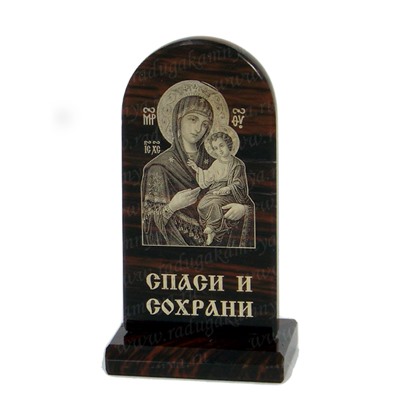 Икона из обсидиана на подставке "Богородица" 41*22*60мм