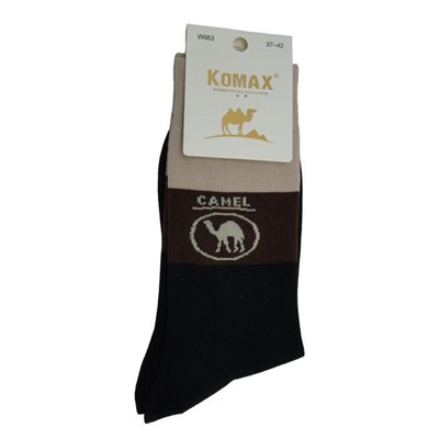 Носки  Жен.   Р-р 37-42 KOMAX (85% хлопок,5% вербл.,8% полиам.,2% лайкра) Разноцв.Camel W663