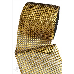 Тесьма-обманка под металл 18 рядов (10 ярд) SF-5796, золото