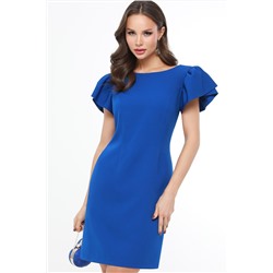 Платье короткое синего цвета с рукавами-крылышками