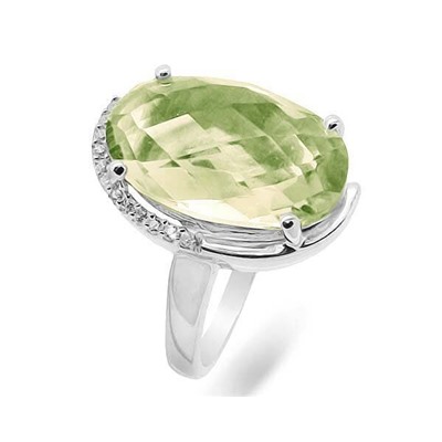 Кольцо из серебра зеленый аметист, Чезара