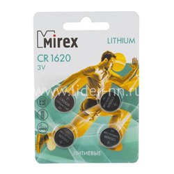 Батарейка литиевая Mirex CR1620/4BL
