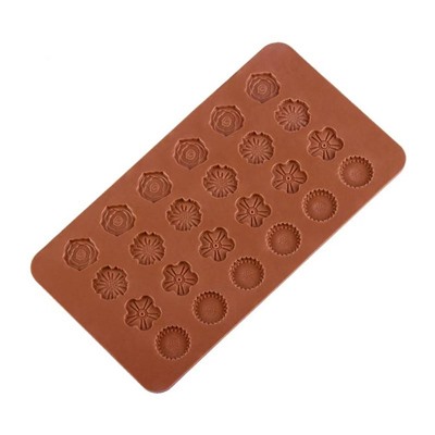 Форма силиконовая для шоколада «Полевые цветы», 24 ячейки
