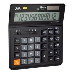 Калькулятор 12 разрядов EM01020 150,2х160,4х33 мм черный (1155285) (Функция вычисления налога) Deli
