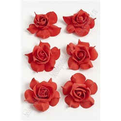 Головки цветов "Роза чайная" 8 см (50 шт) SF-040, красный