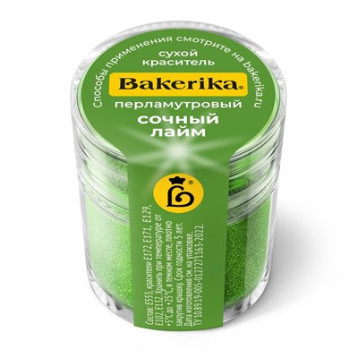 Краситель сухой перламутровый Bakerika «Сочный лайм» 4 гр