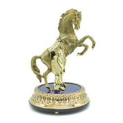 Статуэтка Конь из бронзы на лазурите 105*105*165мм
