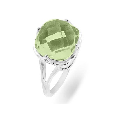Кольцо из серебра зеленый аметист, Фурианте