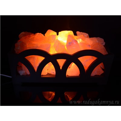 Солевая лампа из Гималайской соли "Камин темный, арки" 360*185*170мм 9-10кг, свечение белое