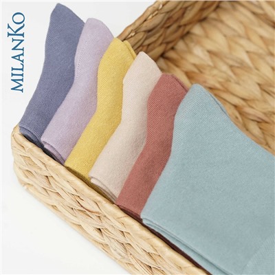 Хлопковые носки  однотонные (цветные 6 пар) MilanKo N-210