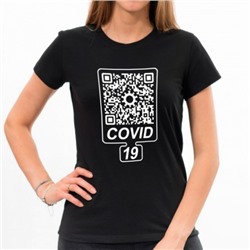 Футболка женская "Covid 19" QR-Code