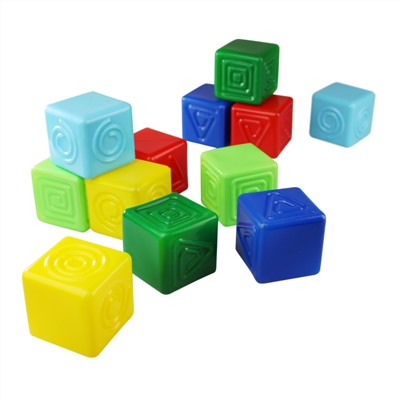 Тактильные кубики 12 штук в пакете