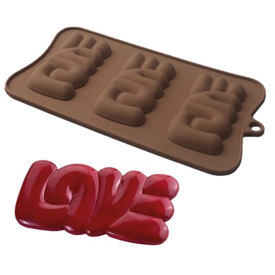 Форма силиконовая для шоколада «Плитка love»