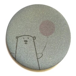 Световозвращающий значок "Мишка на празднике" (круглый с булавкой), арт.30010