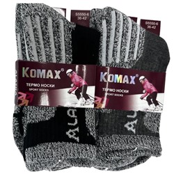 Носки  Жен.  Р-р 37-42 теплые KOMAX (85%шерсть,10% ангора,лайкра) Меланж Термо ассорт.S5550-6