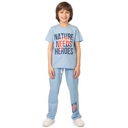 Комплект детский (футболка/брюки) Голубая гортензия
