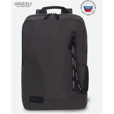 Рюкзак молодежный RQL-313-1/1 черный - черный 28х42х12 см GRIZZLY