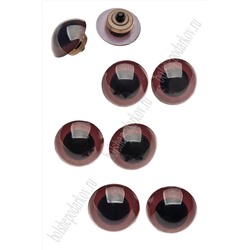 Фурнитура "Глазки для игрушек" 26 мм, с заглушками (10 шт) SF-2144, темно-коричневый