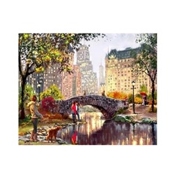 Картина по номерам  40*50см Вечерний мост с акриловыми красками AL9222