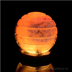 Солевая лампа "Шар резной" 180*180*200мм 4-6кг, свечение красное