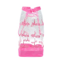Косметичка-мешок прозрачная Paris розовая 35*30*16  294