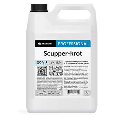 SCUPPER-KROT   Жидкий препарат для устранения засоров в сточных трубах 5 л