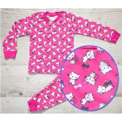 Пижама "котики" для девочки, 7 лет (кофта+брюки) УЗБЕКИСТАН