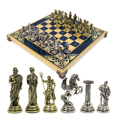Шахматы с металлическими фигурами "Геракл" 275*275мм.
