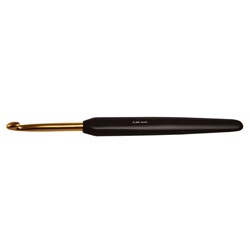 Крючок для вязания с эргономичной ручкой "Basix Aluminum" золотистый/черный