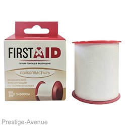 First Aid Пластырь медицинский фиксирующий на тканевой основе 5х500см