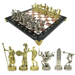 Шахматы подарочные с металлическими фигурами "Олимпийские игры", 300*300мм
