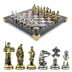 Шахматы подарочные с металлическими фигурами "Дон Кихот", 250*250мм