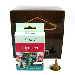 Tulasi Incense CONES OPIUM, Sarathi (Туласи благовония КОНУСЫ ОПИУМ, Саратхи), уп. 15 конусов.