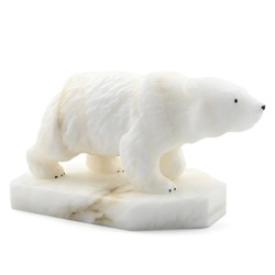 Скульптура из ангидрита "Медведь белый" 140*70*70мм