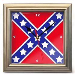 Часы настенные "Флаг Конфедерации (2)", Цвет рамки может быть другим.