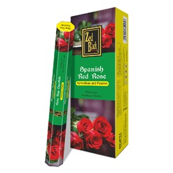 SPANISH RED ROSE Premium Incense Sticks, Zed Black (ИСПАНСКАЯ КРАСНАЯ РОЗА премиум благовония палочки, Зед Блэк), уп. 20 палочек.