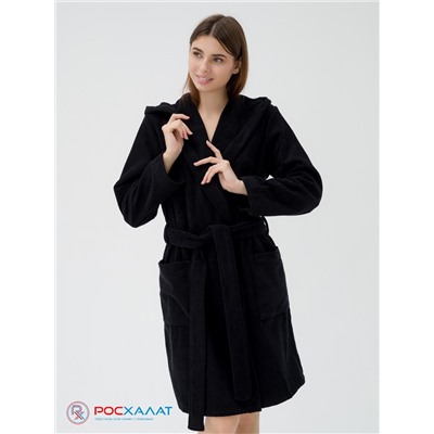 Махровый женский укороченный халат с капюшоном МЗ-01 (100)