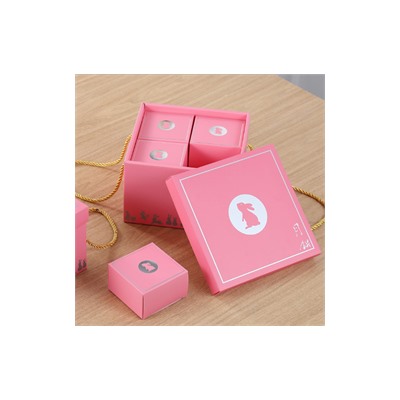 Набор из 9 коробок "Кролик" розовая
