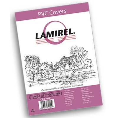 Обложка для переплета А4 100 шт. 150мкм красная "Transparent" PVC LA-78781 Lamirel