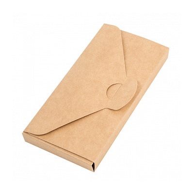 Коробка - конверт под шоколадку КРАФТ с окном 17*8*1,5 см