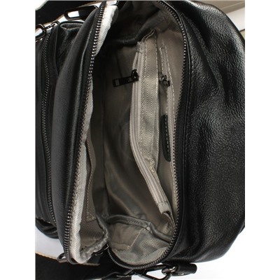 Рюкзак жен натуральная кожа GU 2066-692,  1отд,  3внут+4внеш карм,  черный 254766