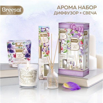 Подарочный набор Breesal Диффузор ароматический Aroma Sphere 40 мл +  свеча Aroma Sphere 170г