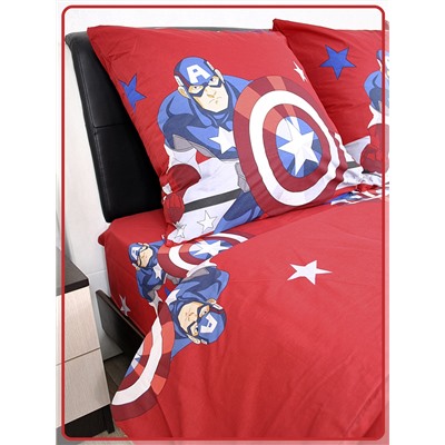 Детское постельное белье поплин Капитан Америка