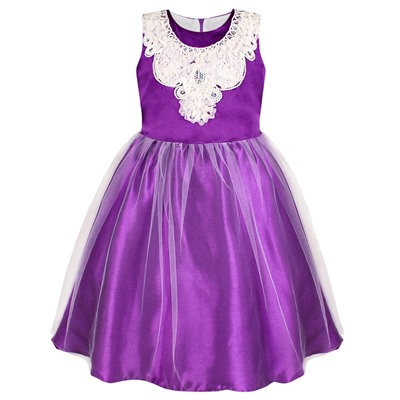 Нарядное фиолетовое платье для девочки 84032-ДН19