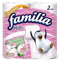 Туалетная бумага  FAMILIA PLUS 2 слоя 4 шт. Весенний цветок