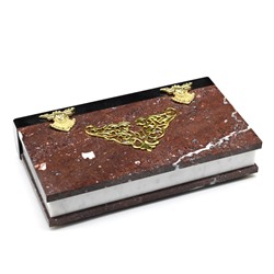 Шкатулка из камня с бронзой "Книжка для банкнот"