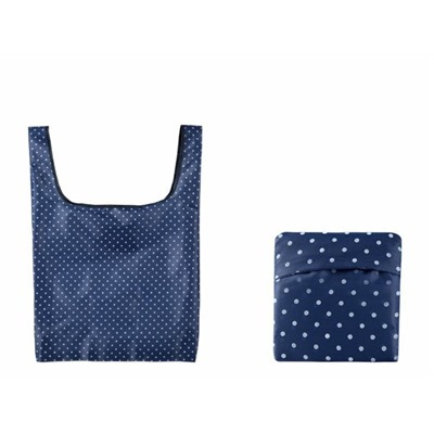Складная хозяйственная сумка-авоська, 1 шт. Цвет темно-синий, принт мелкие звезды.